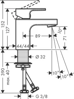 Hansgrohe VERNIS Shape Waschtischmischer 70, ohne Ablaufgarnitur chrom – Bild 2