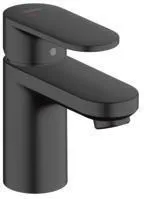 Hansgrohe VERNIS Blend 70 Waschtischmischer, CoolStart, mit Zugstangen-Ablaufgarnitur, mattschwarz