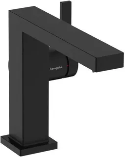 Hansgrohe Fine Tecturis E Waschtischmischer, ComfortZone 110, CoolStart, Zugstangen-Ablaufgarnitur, mattschwarz