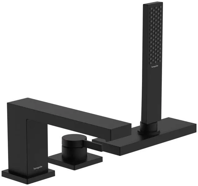 Hansgrohe Tecturis E 3-Loch Einhebel-Wannenrandmischer, mit sBox mattschwarz