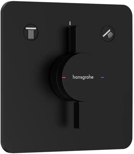 Hansgrohe DuoTurn Q Thermostat Fertigset, Unterputz, 2 Verbraucher mattschwarz