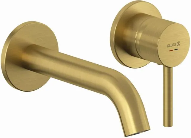 Kludi Bozz Waschtisch-Zweiloch-Einhandmischer, UP brushed gold
