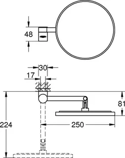 Grohe Kosmetikspiegel SELECTION, 7-fach phantom black – Bild 2