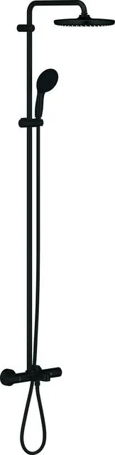 Grohe Duschsystem TEMPESTA 250, Wannen-Thermostatbatterie mit Aquadimmer-Funktion matte black