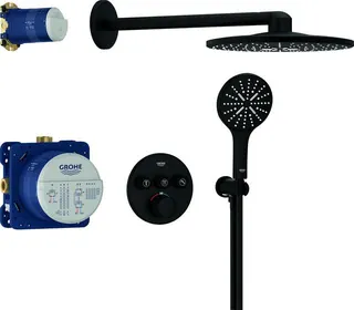 Grohe Duschsystem GROHTHERM SMARTCONTROL, UP, rund, 3 Absperrventile, Rapido SmartBox phantom black
