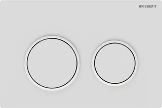 Geberit Betätigungsplatte Omega20, Platte und Tasten weiß matt, Designringe weiß