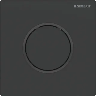 Geberit Urinalsteuerung, Typ 10, pneumatisch Platte und Taste schwarz matt, Designring schwarz