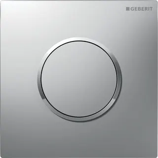 Geberit Urinalsteuerung Typ 10, pneumatisch Platte und Taste mattchrom, Designring hochglanz
