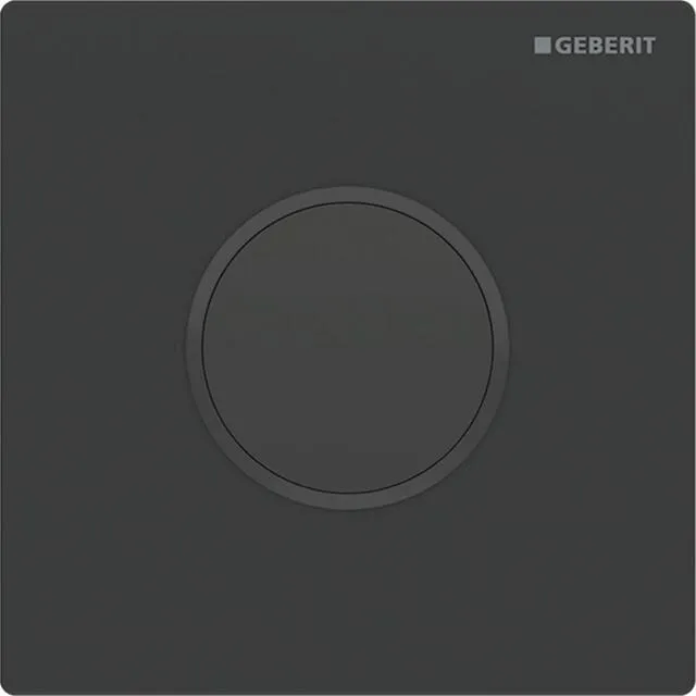 Geberit Urinalsteuerung, Netzbetrieb Platte schwarz matt, Designring schwarz