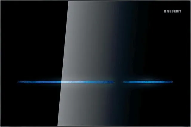 Geberit WC-Steuerung mit elektronischer Spülauslösung schwarz / Glas verspiegelt,