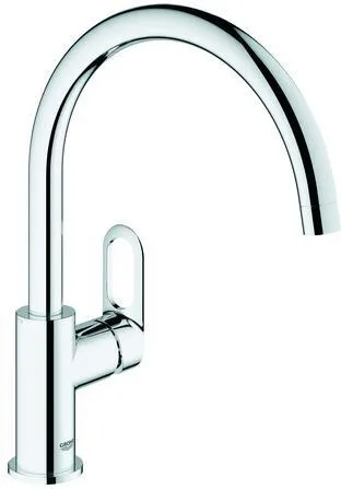 Grohe Bauloop Spültisch Küchenarmatur, Einlochmontage, hoher Auslauf chrom