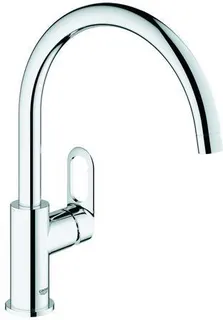 Grohe Bauloop Spültisch Küchenarmatur, Einlochmontage, hoher Auslauf chrom