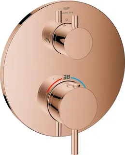 Grohe Atrio Thermostat Brausebatterie Fertigset, 2-Wege-Umstellung warm sunset