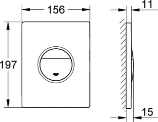 Grohe WC Betätigung NOVA C, 156 x197 mm, phantom black – Bild 2