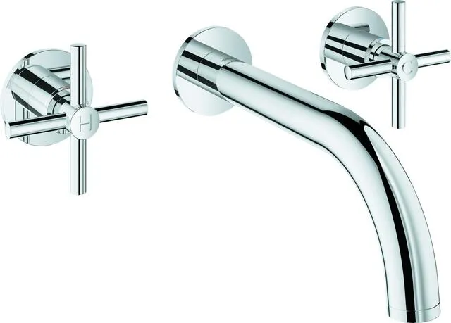 Grohe ATRIO 3-Loch-Waschtisch-Wandarmatur, Ausladung 180mm, Kreuzgriffe chrom