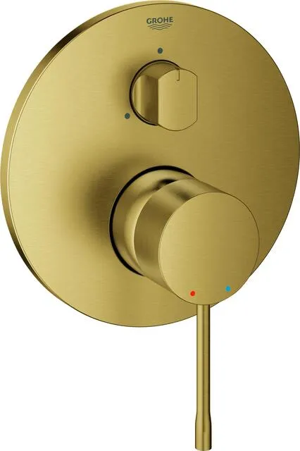 Grohe ESSENCE Badearmatur Fertigset, mit 3-Wege-Umstellung, cool sunrise gebürstet