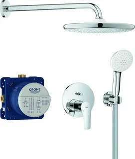 Grohe EUROSMART UP-Duschsystem, mit Fertigmontageset, SmartBox, Kopfbrause, Brausgarnitur chrom