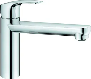 Grohe EUROSMART Spültisch Küchenarmatur, Vor-Fenster-Montage, mittelhoher Auslauf chrom