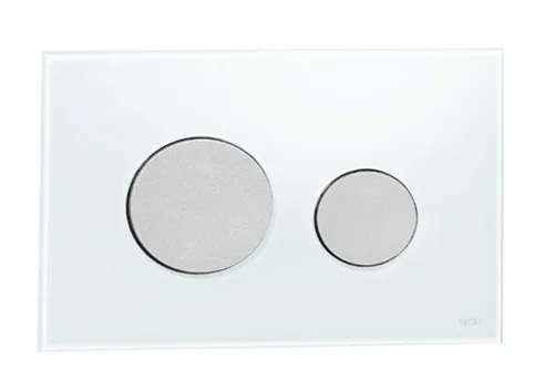 TECE Loop WC Betätigungsplatte Glas weiß,Tasten Chrom matt
