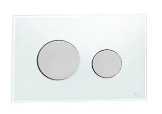 TECE Loop WC Betätigungsplatte Glas weiß,Tasten Chrom matt