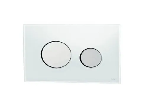 TECE Loop WC Betätigungsplatte Glas weiß,Tasten Chrom glänzend
