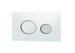 TECE Loop WC Betätigungsplatte Glas weiß,Tasten Chrom glänzend
