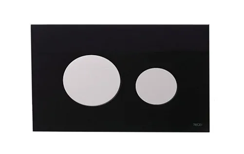 TECE Loop WC Betätigungsplatte Glas schwarz, Tasten Chrom matt