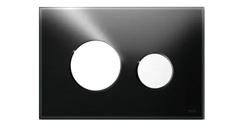 TECE Loop WC Betätigungsplatte Glas schwarz, Tasten Chrom glänzend