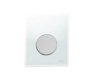 TECE Loop Urinalbetätigung mit Kartusche Glas weiß, Taste Chrom glänzend