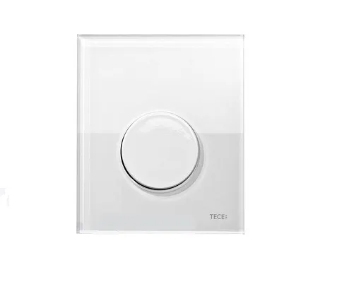 TECE Loop Urinalbetätigung mit Kartusche Glas weiß, Taste weiß