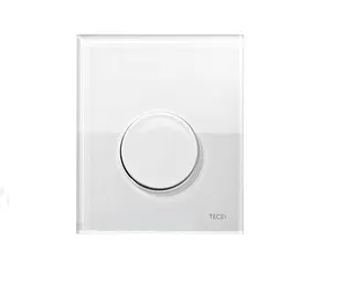 TECE Loop Urinalbetätigung mit Kartusche Glas weiß, Taste weiß