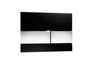 TECE Square WC Betätigungsplatte Glas schwarz, Tasten Edelstahl gebürstet