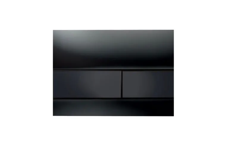 TECE Square WC Betätigungsplatte Glas schwarz, Tasten Schwarz