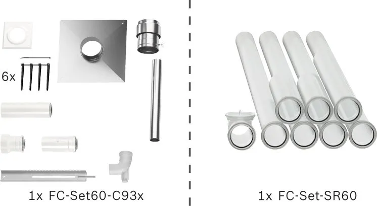 BOSCH Abgas-Standardpaket BOPA FC41 S Schacht starr, 60/100, 10m, RLU