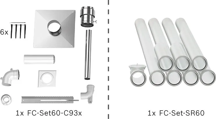 BOSCH Abgas-Standardpaket BOPA FC31 S Schacht starr, 60/100, 10m, RLU