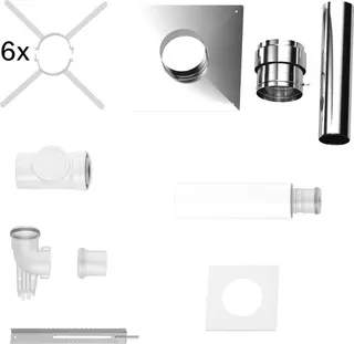 BOSCH Abgaszubehör FC-Set80-C93x (hinten Grundbausatz C93x, d:80/125mm, Edelstahl