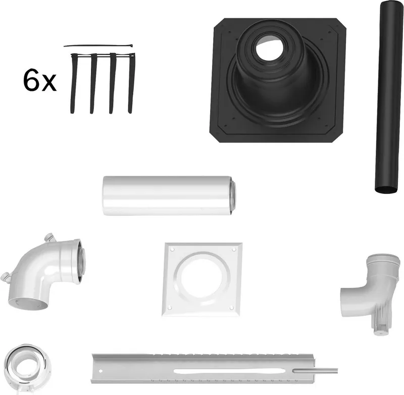 BOSCH Abgaszubehör FC-Set60-C93x Paket zum Schacht, d:60/100mm,Kunststoff