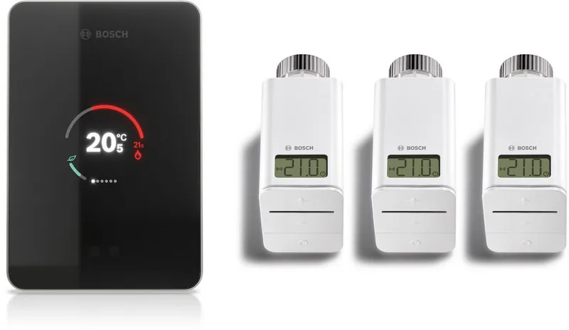 BOSCH smarter W-LAN Regler EasyControl Set mit 3 Funk-Thermostaten, schwarz