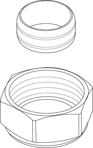 JU/BOSCH Ersatzteil TTNR: 87186633350 Mutter 3/4" - Klemmring 15mm