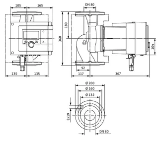 Wilo Nassläufer-Premium-Smart-Pumpen Stratos MAXO 80/0,5-12 PN10,DN80,1287W