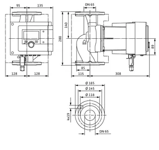 Wilo Nassläufer-Premium-Smart-Pumpen Stratos MAXO 65/0,5-9 PN6/10,DN65,505W
