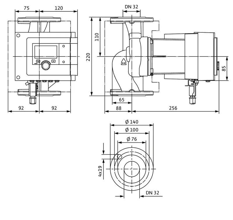 Wilo Nassläufer-Premium-Smart-Pumpen Stratos MAXO 32/0,5-8 PN6/10,DN32,133W