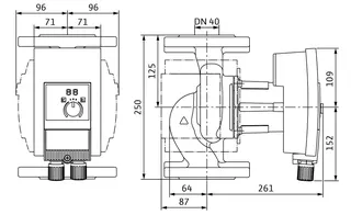 Wilo Nassläufer-Hocheffizienzpumpe Yonos MAXO plus 40/0,5-12 PN6/10,450W