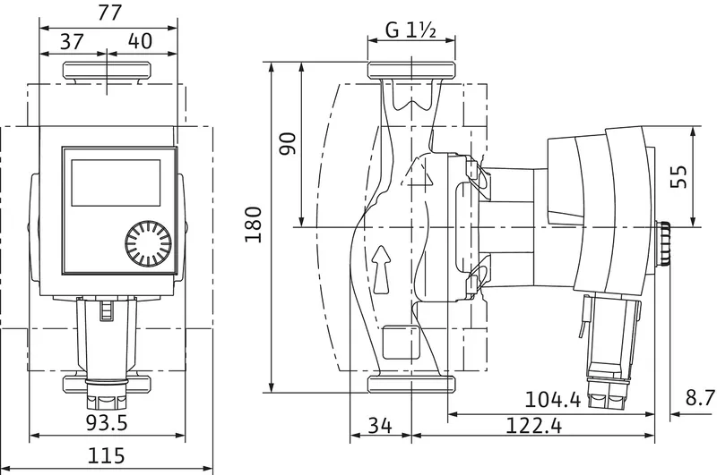 Wilo Nassläufer-Premium-Hocheffizienzp. Stratos PICO-Z 25/1-6,Rp1,1~230V,45W