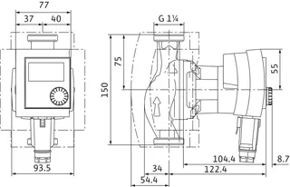 Wilo Nassläufer-Premium-Hocheffizienzp. Stratos PICO-Z 20/1-6,Rp¾,1~230V,45W