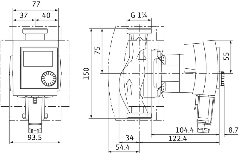 Wilo Nassläufer-Premium-Hocheffizienzp. Stratos PICO-Z 20/1-4,Rp¾,1~230V,25W