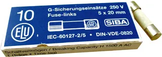 Wolf Sicherung Fein 6,3A Träge 250V 5x20mm