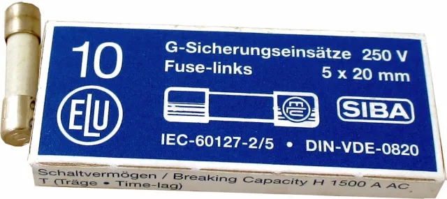 Wolf Sicherung Fein 2,5A Träge 250V 5x20mm