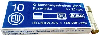 Wolf Sicherung Fein 1A Träge 250V 5x20mm