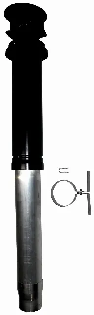 Wolf Luft-/Abgasführung Edelstahl DN108 L:130cm, Gasheizwert, schwarz